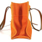 HERMES Etrivière Elan Shoulder Tote Bag in Leather/Canvas, Unisex, Orange