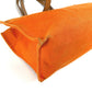 HERMES Etrivière Elan Shoulder Tote Bag in Leather/Canvas, Unisex, Orange