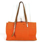 HERMES Etrivière Elan Shoulder Tote Bag in Leather/Canvas, Unisex, Orange
