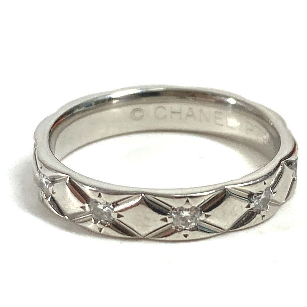 CHANEL Matelasse Quilted 10-Piece Diamond Ring in Platinum (Pt950) for Women in Silver
