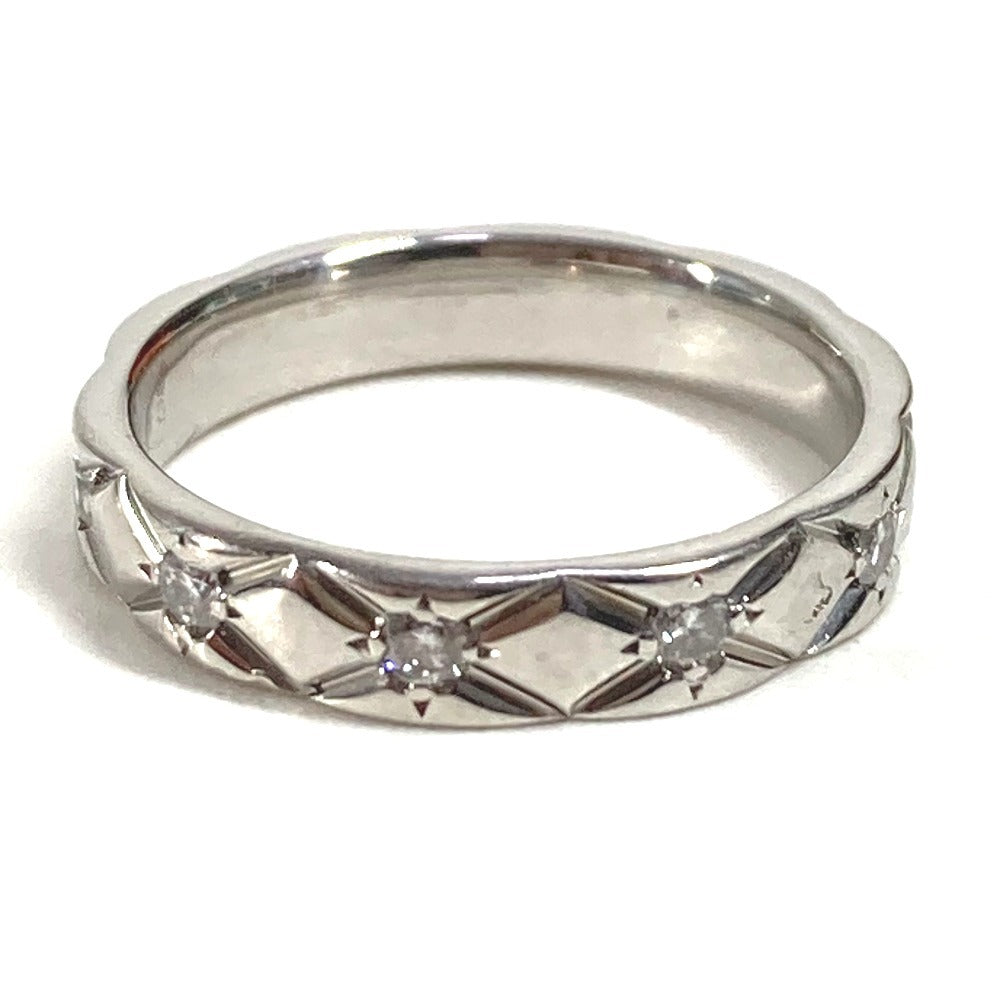 CHANEL Matelasse Quilted 10-Piece Diamond Ring in Platinum (Pt950) for Women in Silver