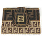 FENDI Zucca Logo Zucchino Compact Wallet, Bi-fold Leather/PVC, Unisex, Brown