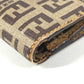 FENDI Zucca Logo Zucchino Compact Wallet, Bi-fold Leather/PVC, Unisex, Brown