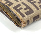 FENDI Zucca Logo Zucchino Compact Wallet, Bi-fold Leather/PVC, Unisex, Brown