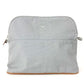 HERMES Baby BABY Diaper Pouch GM Pouch GM Makeup Pouch Travel Pouch Cosmetic Pouch Leather/Canvas Women's Gray