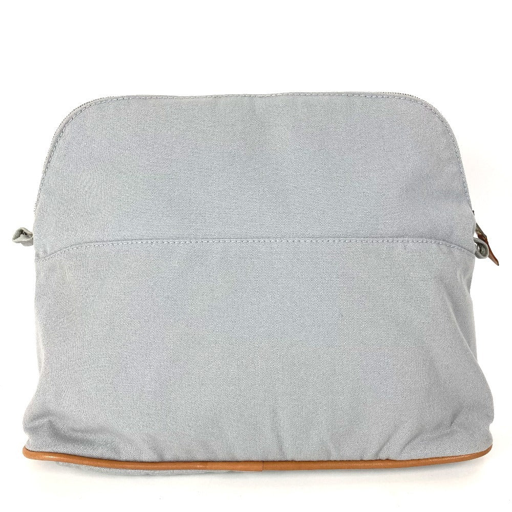 HERMES Baby BABY Diaper Pouch GM Pouch GM Makeup Pouch Travel Pouch Cosmetic Pouch Leather/Canvas Women's Gray