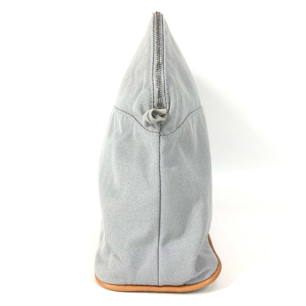 HERMES Baby BABY Diaper Pouch GM Pouch GM Makeup Pouch Travel Pouch Cosmetic Pouch Leather/Canvas Women's Gray