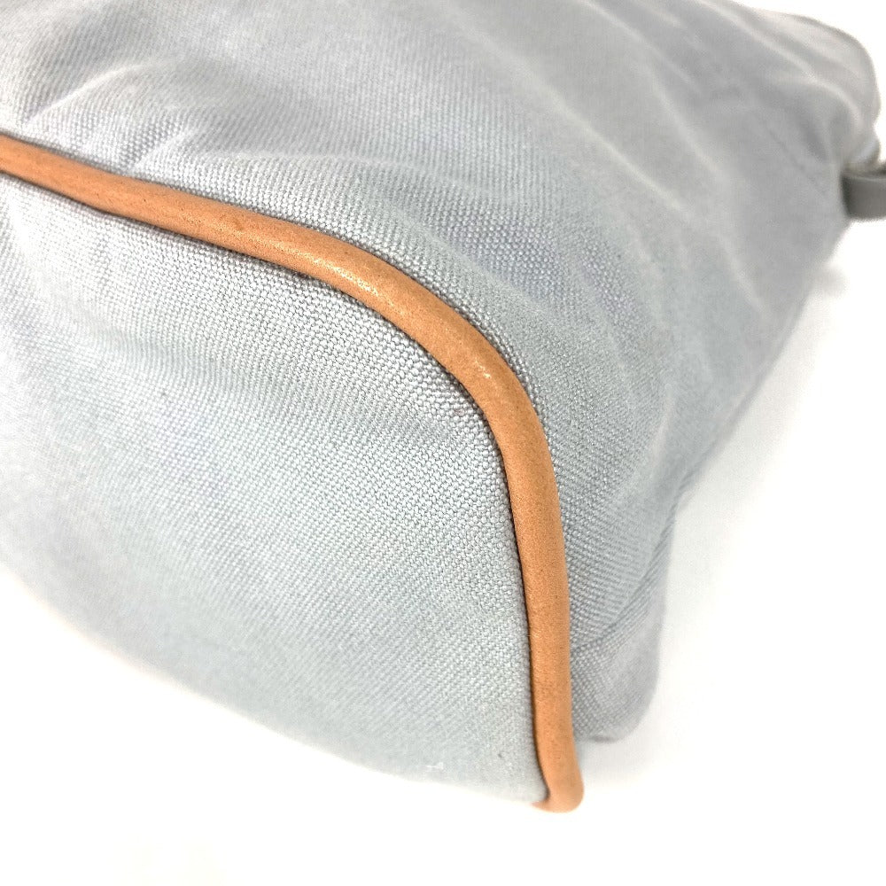 HERMES Baby BABY Diaper Pouch GM Pouch GM Makeup Pouch Travel Pouch Cosmetic Pouch Leather/Canvas Women's Gray