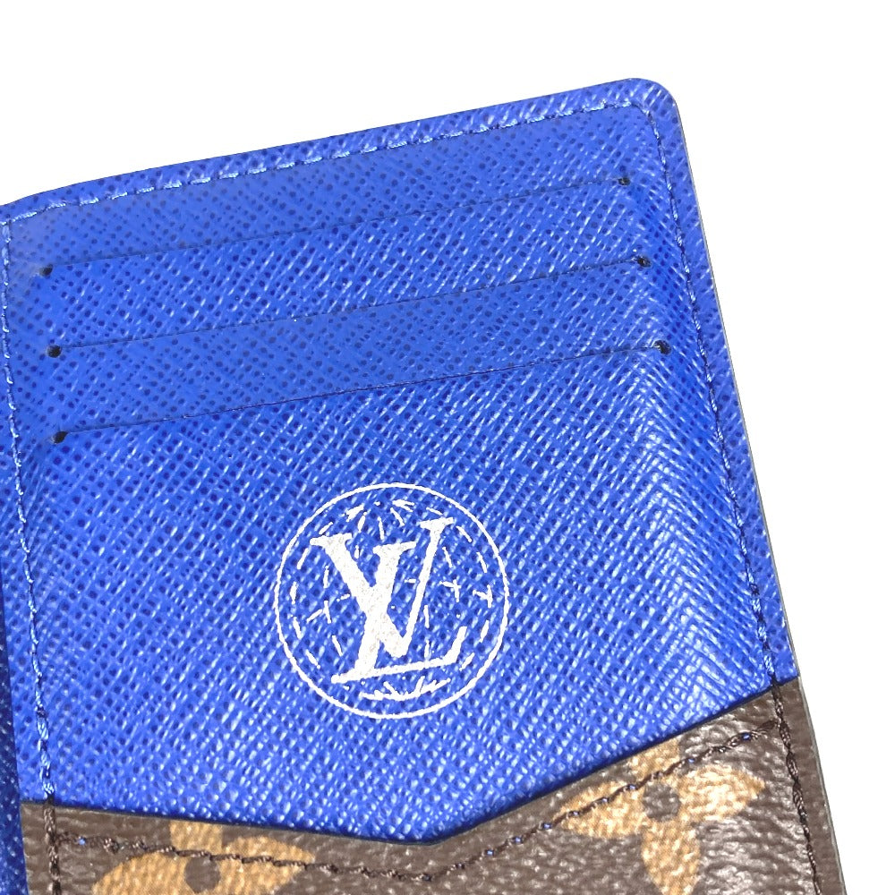 LOUIS VUITTON N00143 Damier Heritage Organizer de Poche Business Card Holder, Pass Case, Card Case, Leather/Canvas, Unisex, Blue