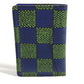 LOUIS VUITTON N00143 Damier Heritage Organizer de Poche Business Card Holder, Pass Case, Card Case, Leather/Canvas, Unisex, Blue