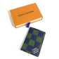 LOUIS VUITTON N00143 Damier Heritage Organizer de Poche Business Card Holder, Pass Case, Card Case, Leather/Canvas, Unisex, Blue
