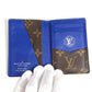 LOUIS VUITTON N00143 Damier Heritage Organizer de Poche Business Card Holder, Pass Case, Card Case, Leather/Canvas, Unisex, Blue