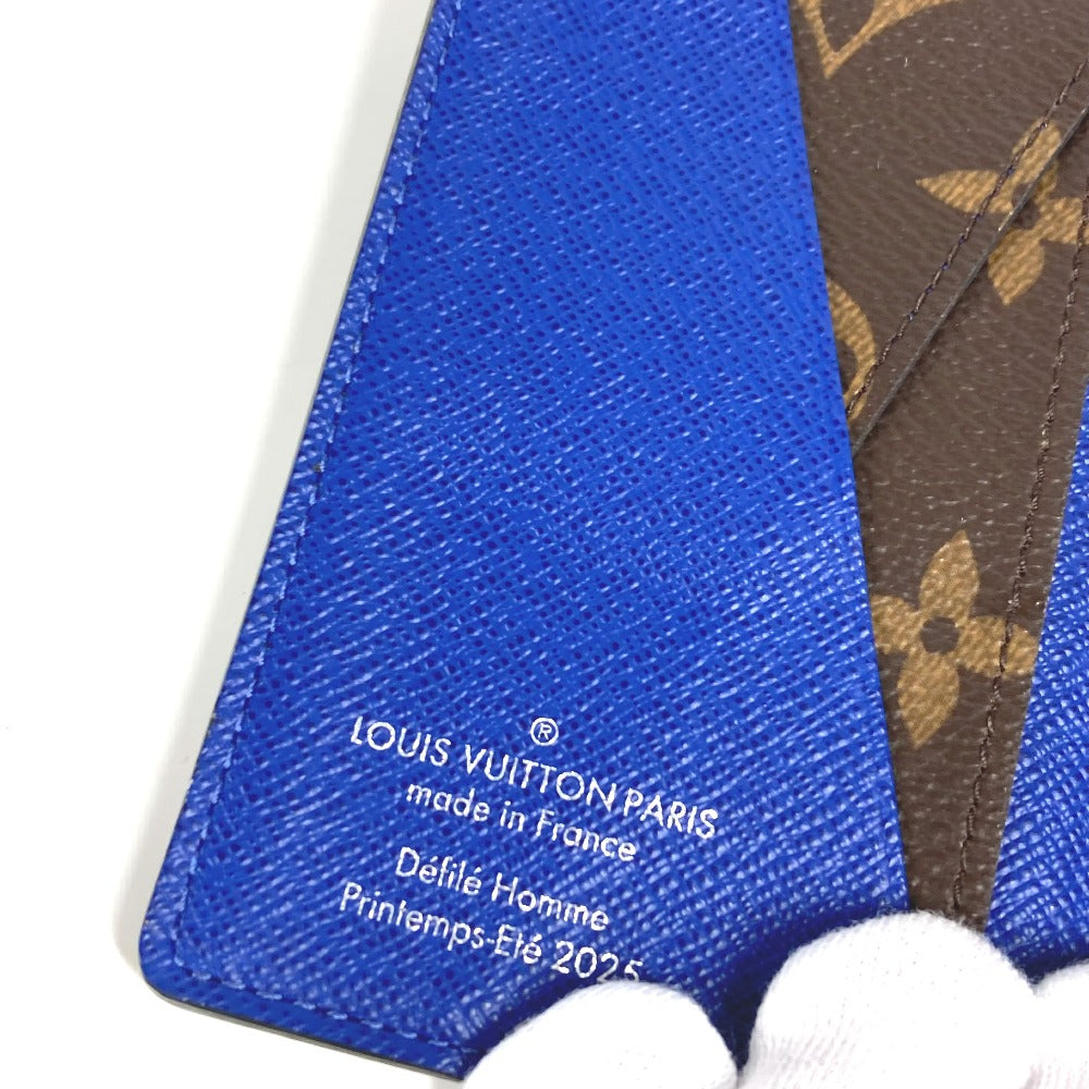 LOUIS VUITTON N00143 Damier Heritage Organizer de Poche Business Card Holder, Pass Case, Card Case, Leather/Canvas, Unisex, Blue