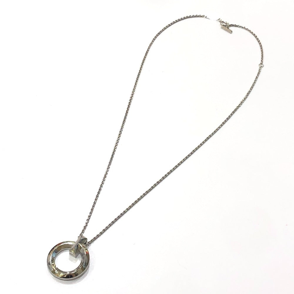 TIFFANY &amp; Co. WG750 Gold T-One Circle Pendant Chain Necklace, Accessory, Jewelry, Necklace, Au750, Women's, Silver