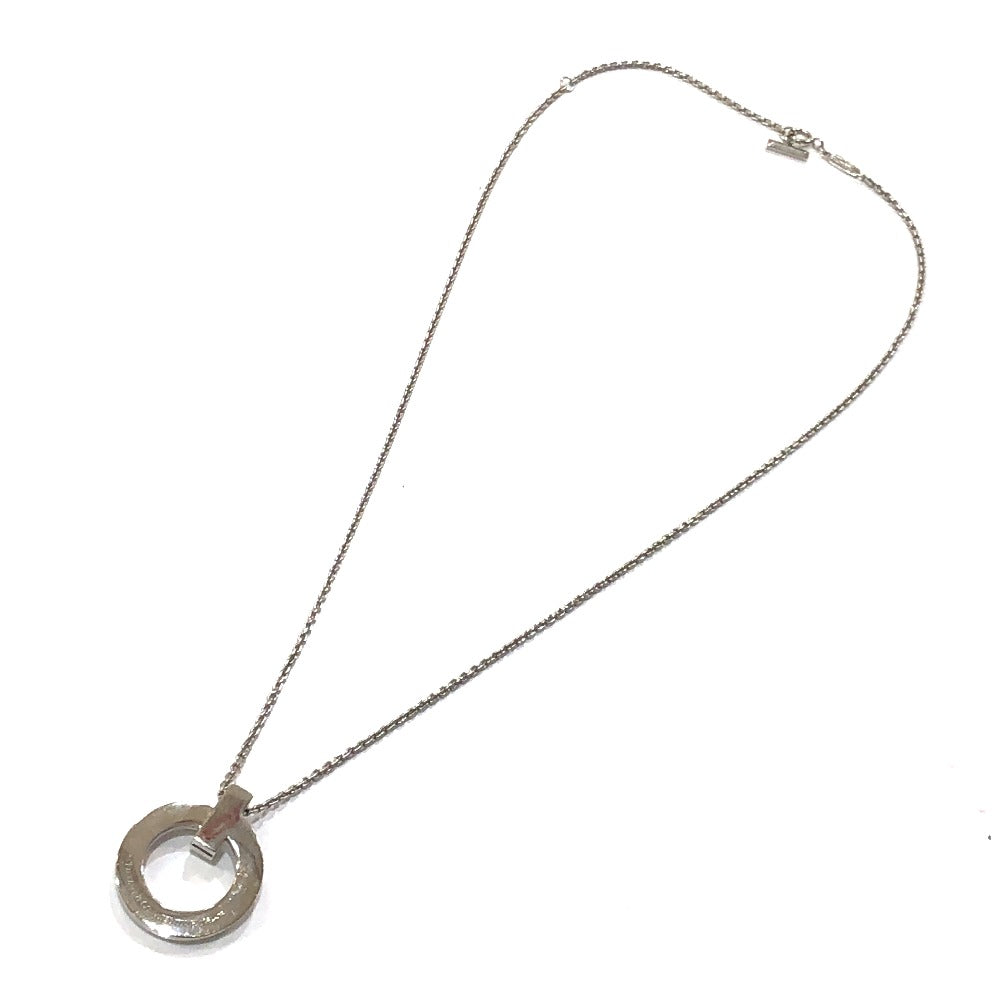 TIFFANY &amp; Co. WG750 Gold T-One Circle Pendant Chain Necklace, Accessory, Jewelry, Necklace, Au750, Women's, Silver