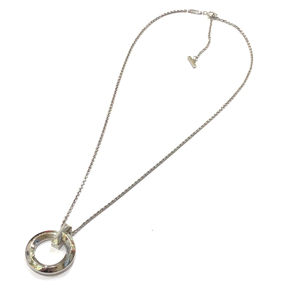 TIFFANY &amp; Co. WG750 Gold T-One Circle Pendant Chain Necklace, Accessory, Jewelry, Necklace, Au750, Women's, Silver