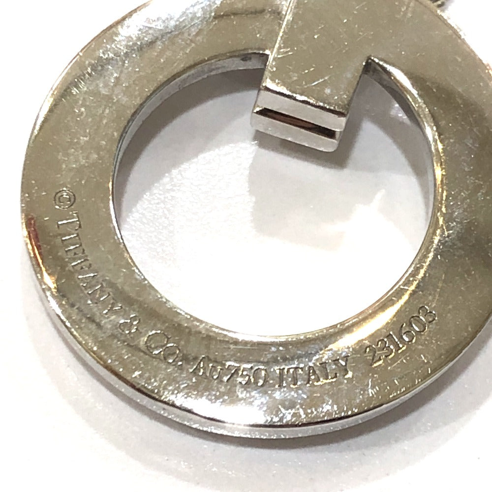 TIFFANY &amp; Co. WG750 Gold T-One Circle Pendant Chain Necklace, Accessory, Jewelry, Necklace, Au750, Women's, Silver