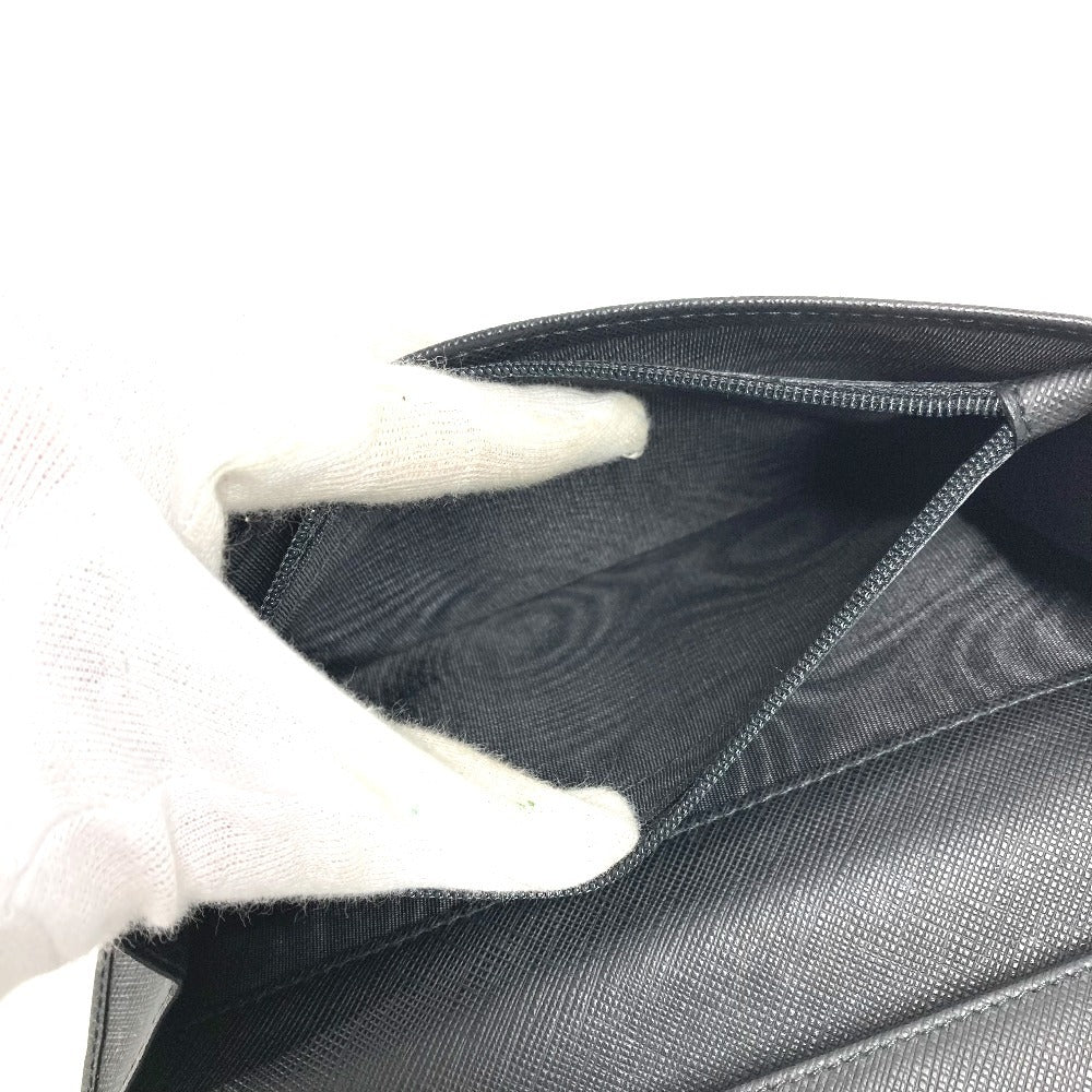 Salvatore Ferragamo Gancini Logo Long Wallet in Black Leather, Unisex