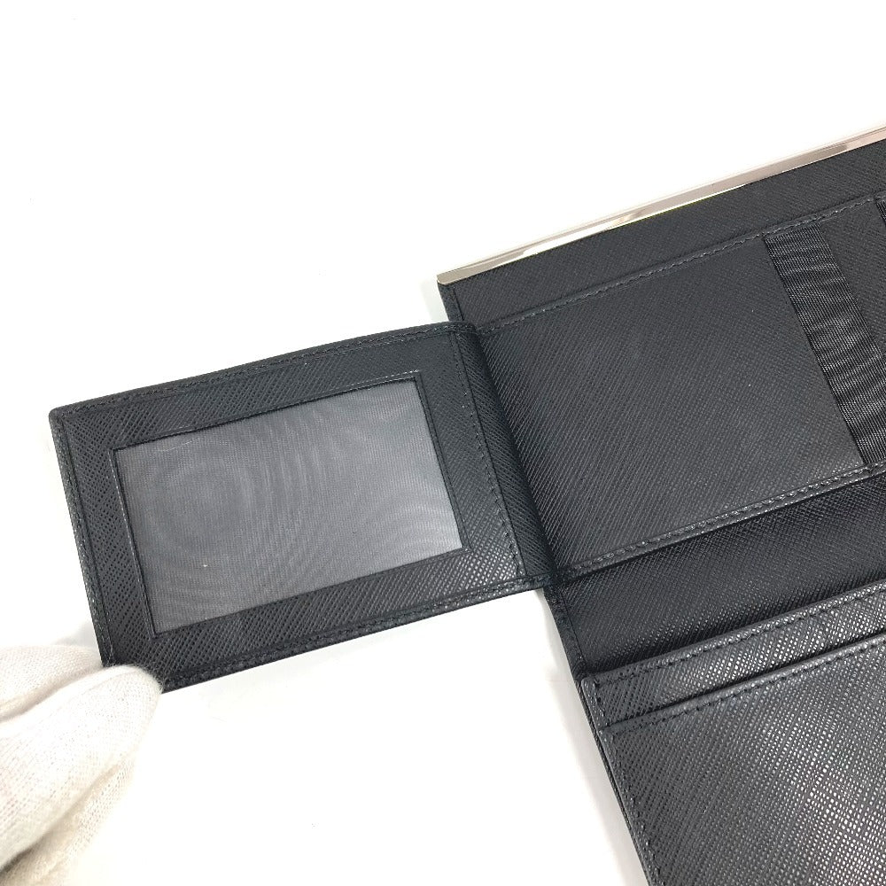 Salvatore Ferragamo Gancini Logo Long Wallet in Black Leather, Unisex