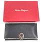 Salvatore Ferragamo Gancini Logo Long Wallet in Black Leather, Unisex