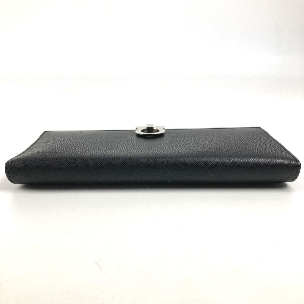 Salvatore Ferragamo Gancini Logo Long Wallet in Black Leather, Unisex