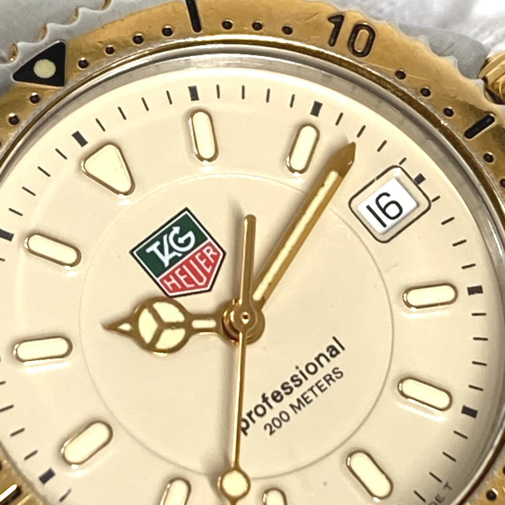 TAG HEUER WG1221-KO Professional Quartz Date Two-Way Watch, Stainless Steel/GP, Men's, Silver