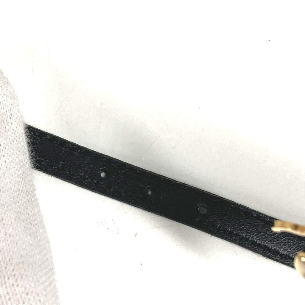 GUCCI GG logo leather bracelet, unisex, black