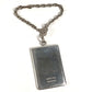 HERMES Logo Enameled Chain Bag Charm Keychain Metal Unisex Silver
