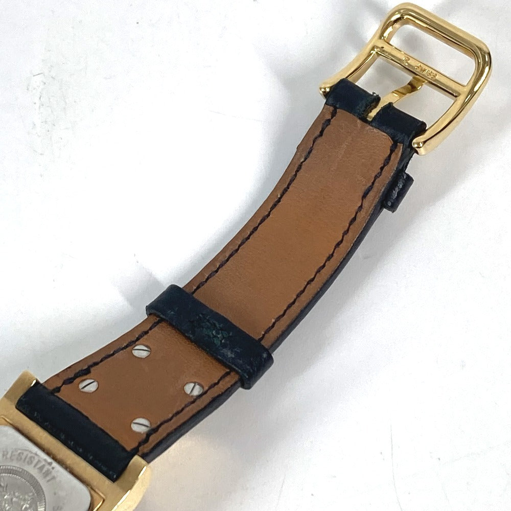 HERMES Medor Quartz Bracelet Watch, Leather, Unisex, Black