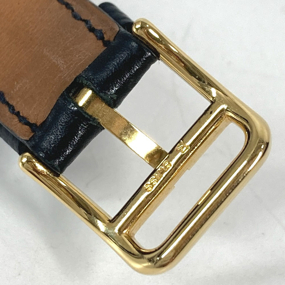 HERMES Medor Quartz Bracelet Watch, Leather, Unisex, Black