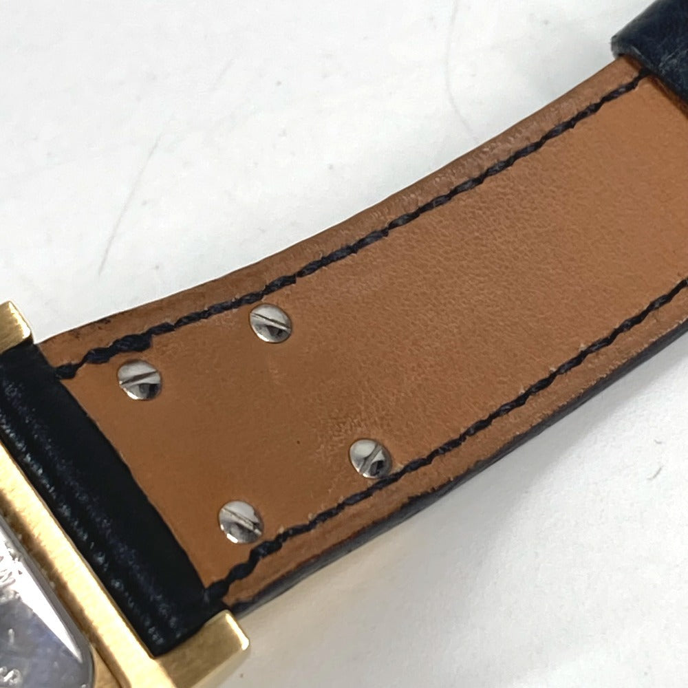 HERMES Medor Quartz Bracelet Watch, Leather, Unisex, Black