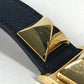 HERMES Medor Quartz Bracelet Watch, Leather, Unisex, Black