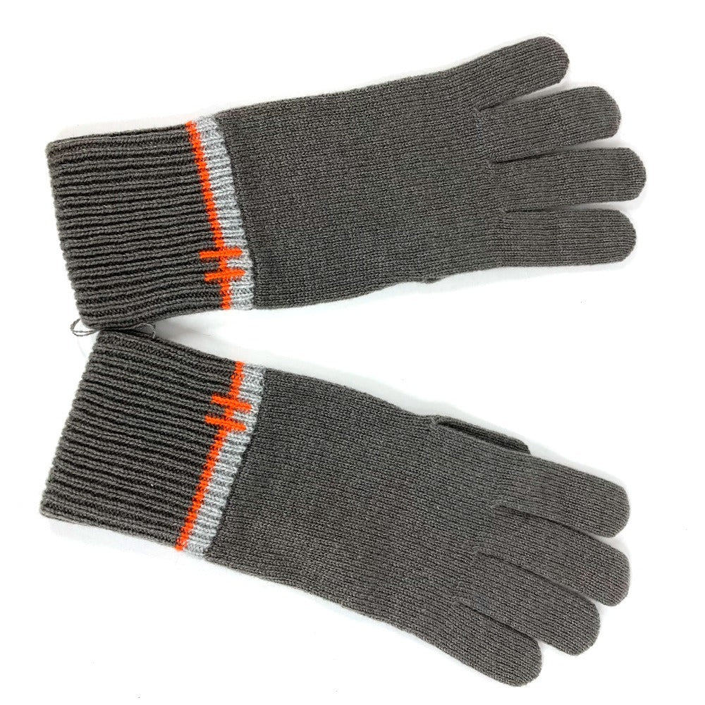 HERMES Hロゴ 手袋 《ジェイコブ》 アクセサリー グローブ 手袋 カシミヤ メンズ トゥルブ グレー