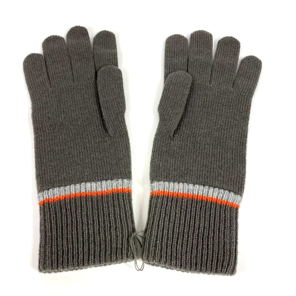 HERMES Hロゴ 手袋 《ジェイコブ》 アクセサリー グローブ 手袋 カシミヤ メンズ トゥルブ グレー