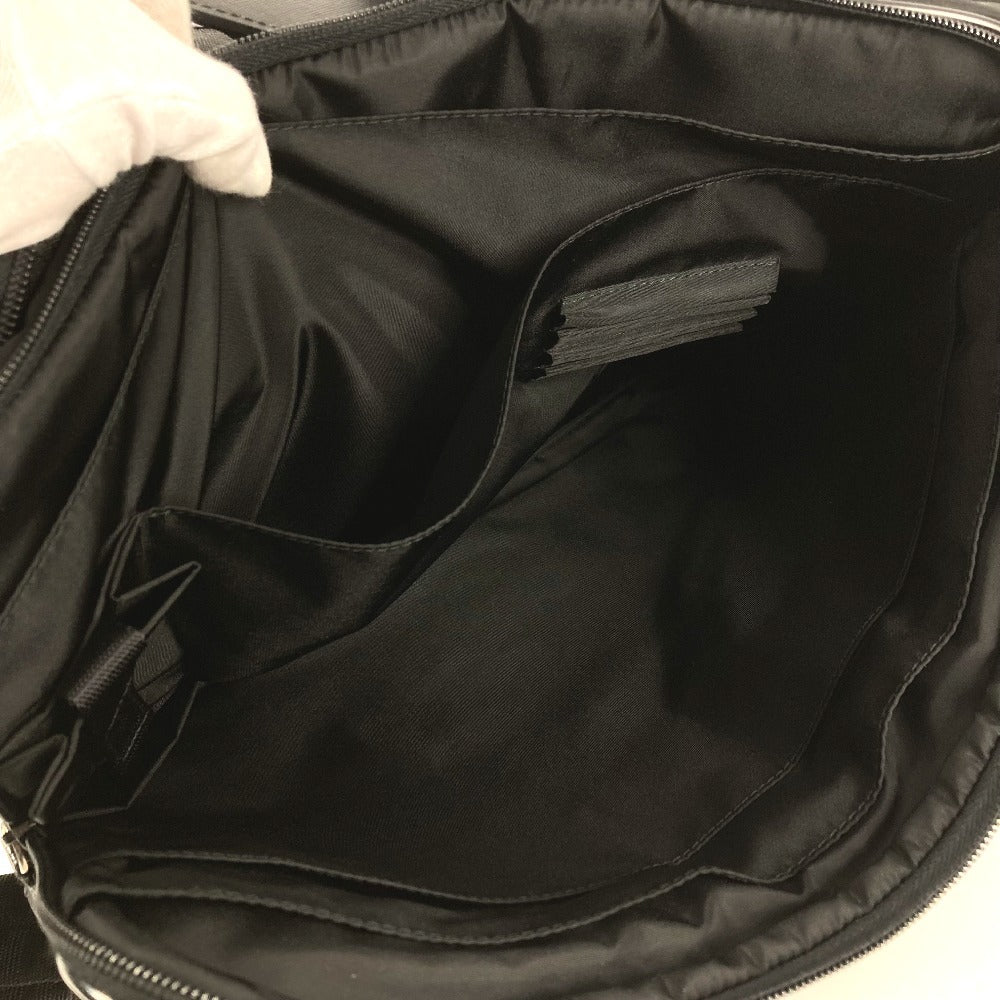 PRADA Triangle Logo Plate Shoulder Bag Handbag 2WAY Bag Business Bag Leather/Nylon Unisex Black