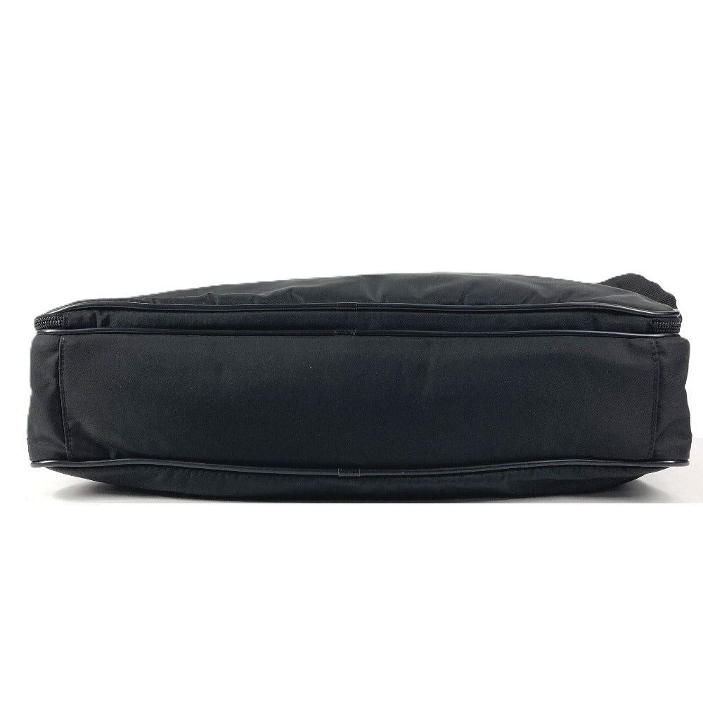 PRADA Triangle Logo Plate Shoulder Bag Handbag 2WAY Bag Business Bag Leather/Nylon Unisex Black