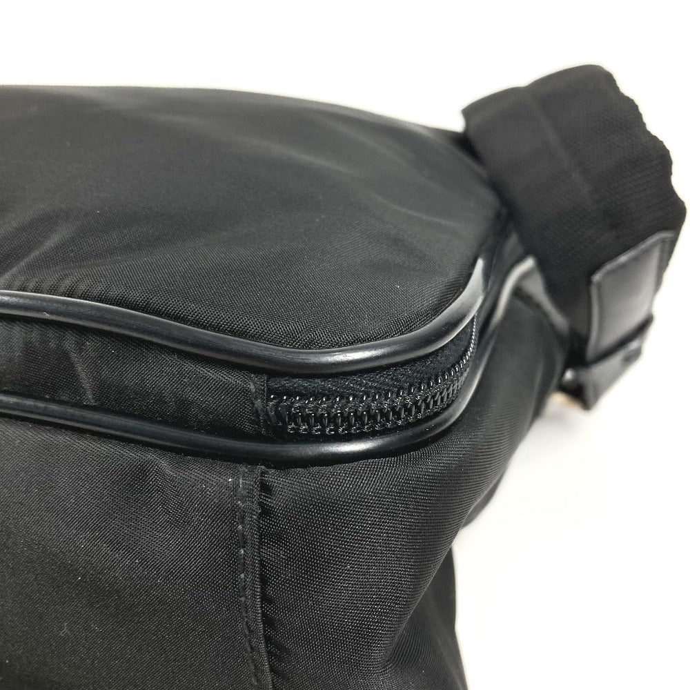 PRADA Triangle Logo Plate Shoulder Bag Handbag 2WAY Bag Business Bag Leather/Nylon Unisex Black