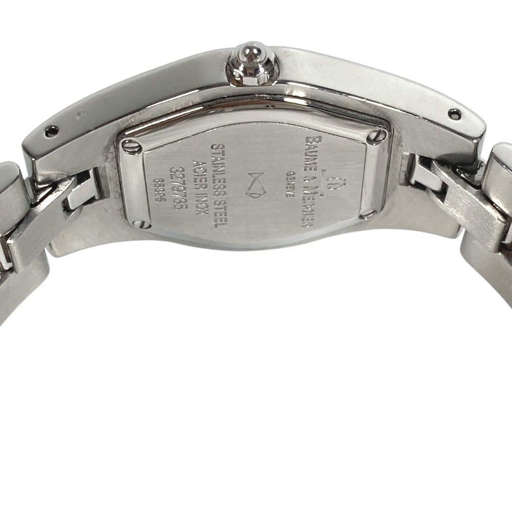 Baume & Mercier 69650 Linea 12P Diamond Blue Shell Ladies Watch SS Silver