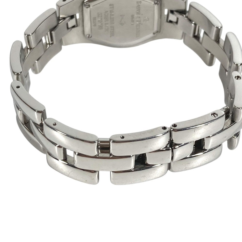 Baume & Mercier 69650 Linea 12P Diamond Blue Shell Ladies Watch SS Silver
