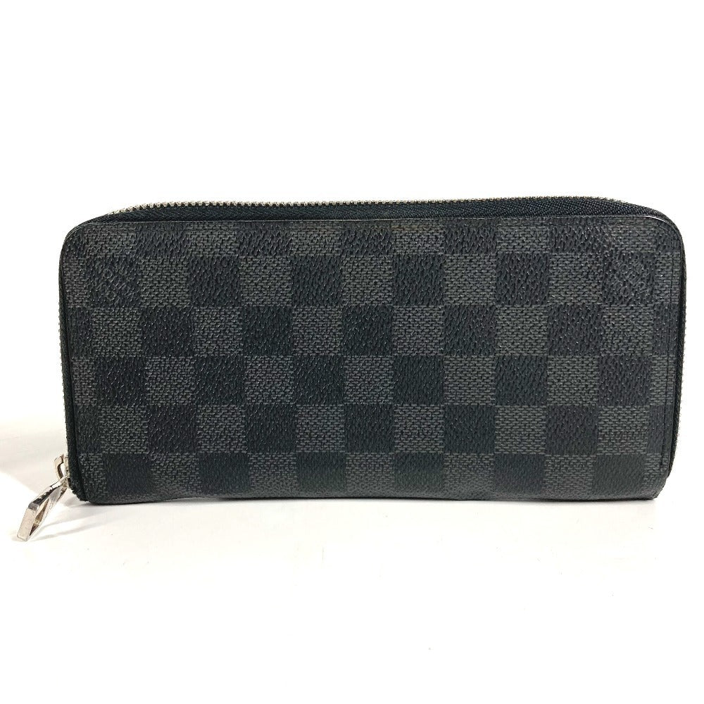 LOUIS VUITTON N63095 Damier Graphite Zippy Wallet Vertical Long Wallet Round Zipper Wallet Damier Graphite Canvas Unisex Black