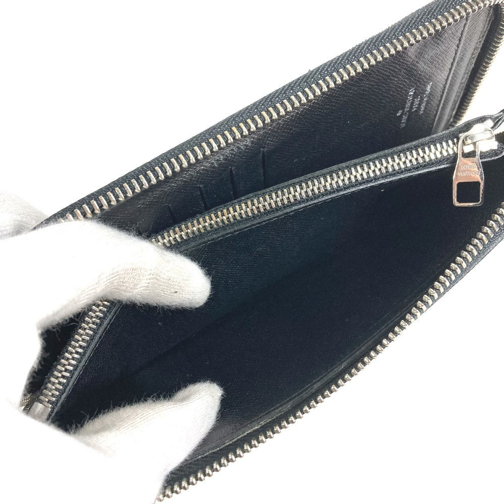 LOUIS VUITTON N63095 Damier Graphite Zippy Wallet Vertical Long Wallet Round Zipper Wallet Damier Graphite Canvas Unisex Black