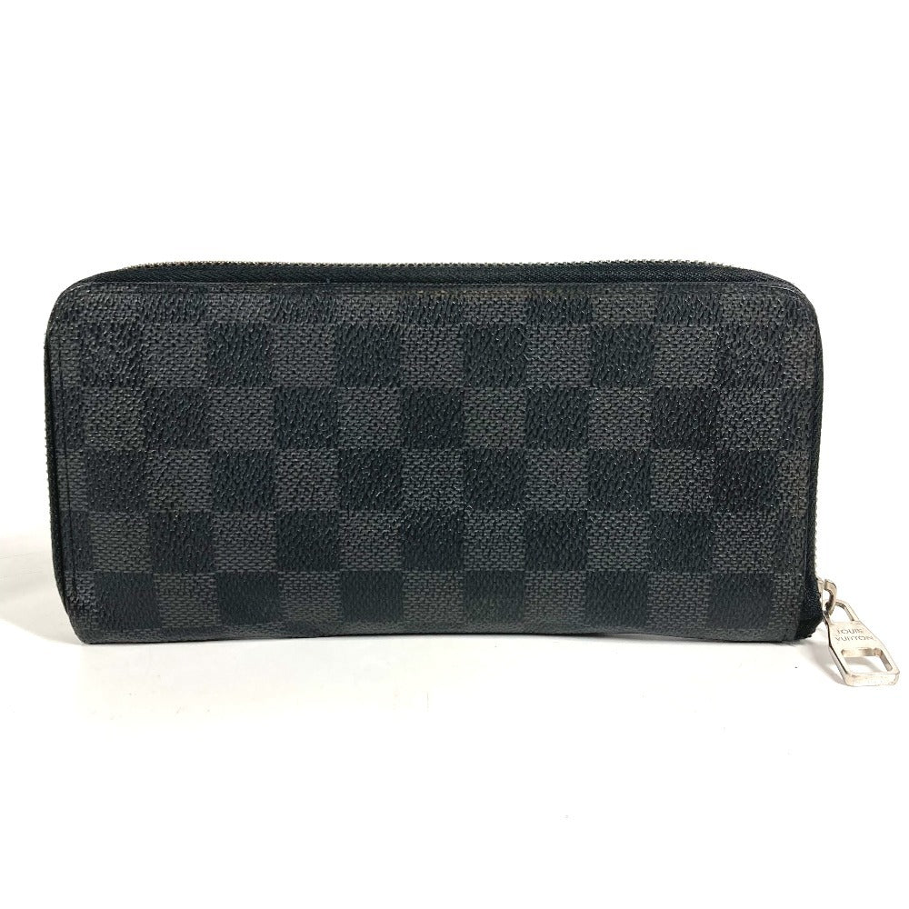 LOUIS VUITTON N63095 Damier Graphite Zippy Wallet Vertical Long Wallet Round Zipper Wallet Damier Graphite Canvas Unisex Black