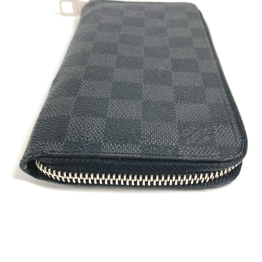 LOUIS VUITTON N63095 Damier Graphite Zippy Wallet Vertical Long Wallet Round Zipper Wallet Damier Graphite Canvas Unisex Black