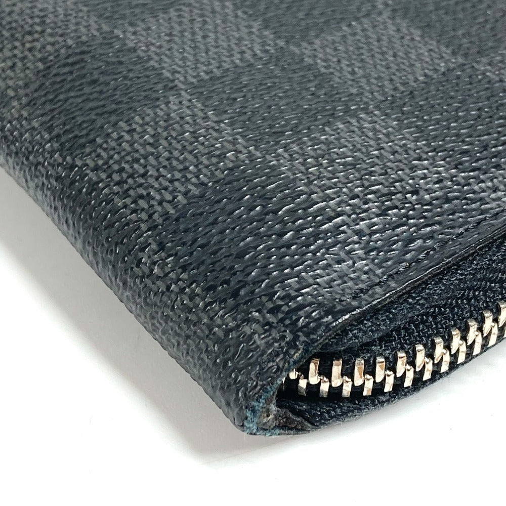 LOUIS VUITTON N63095 Damier Graphite Zippy Wallet Vertical Long Wallet Round Zipper Wallet Damier Graphite Canvas Unisex Black