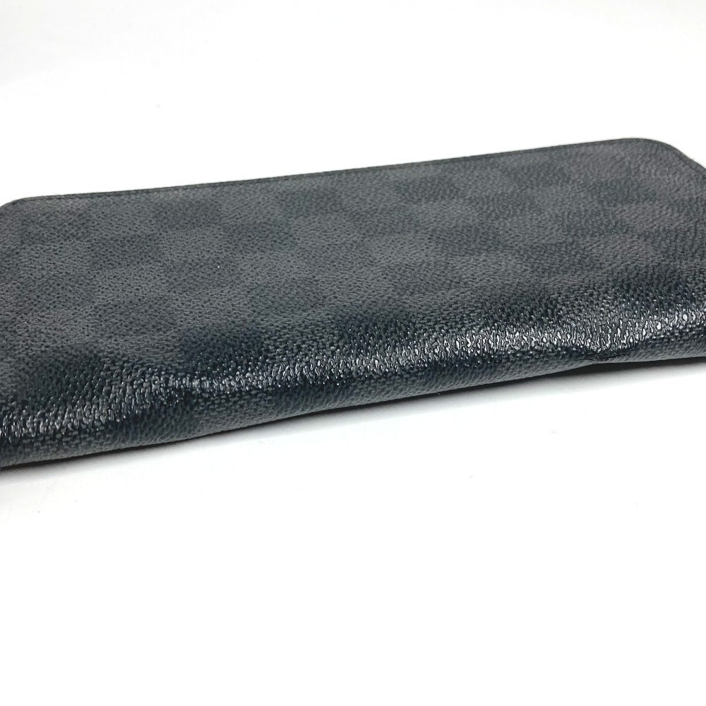 LOUIS VUITTON N63095 Damier Graphite Zippy Wallet Vertical Long Wallet Round Zipper Wallet Damier Graphite Canvas Unisex Black