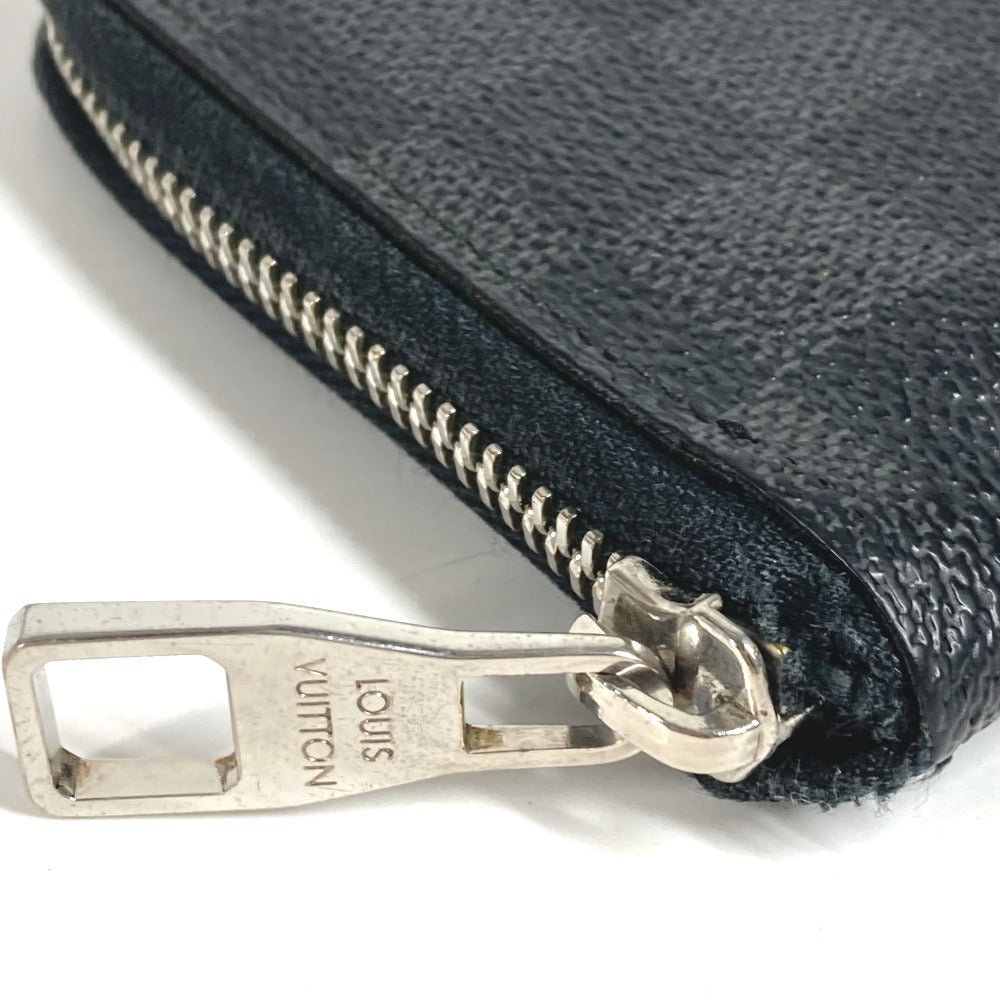 LOUIS VUITTON N63095 Damier Graphite Zippy Wallet Vertical Long Wallet Round Zipper Wallet Damier Graphite Canvas Unisex Black