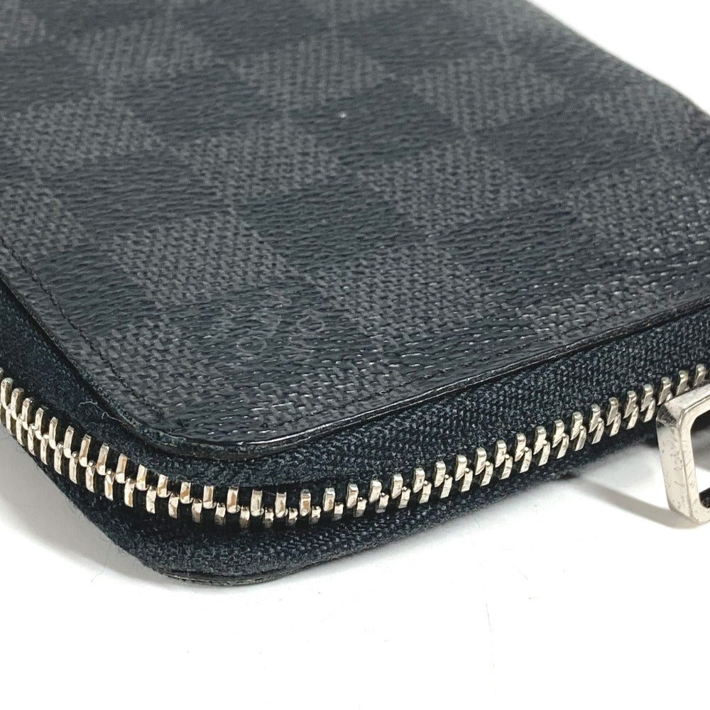 LOUIS VUITTON N63095 Damier Graphite Zippy Wallet Vertical Long Wallet Round Zipper Wallet Damier Graphite Canvas Unisex Black