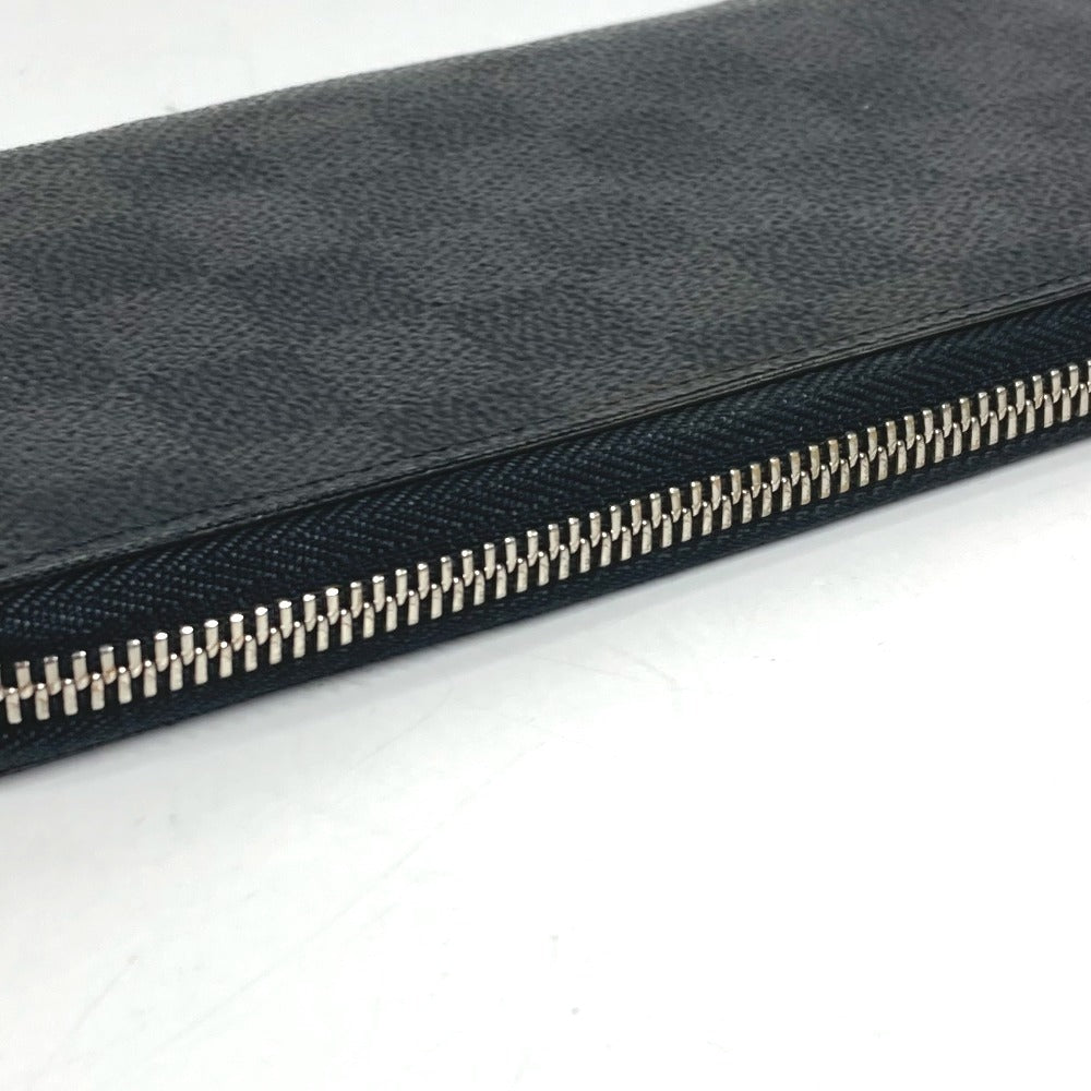 LOUIS VUITTON N63095 Damier Graphite Zippy Wallet Vertical Long Wallet Round Zipper Wallet Damier Graphite Canvas Unisex Black