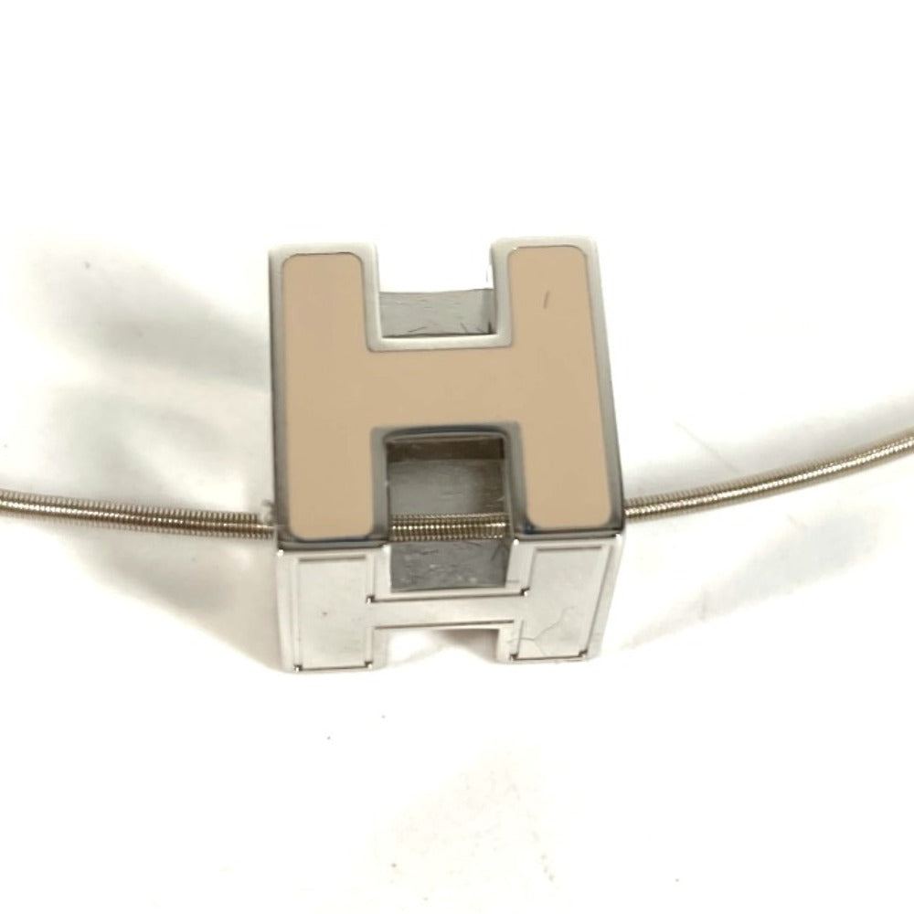 HERMES アクセサリー カージュドアッシュ Hキューブ Hロゴ チェーンネックレス ネックレス メタル ユニセックス ベージュ系