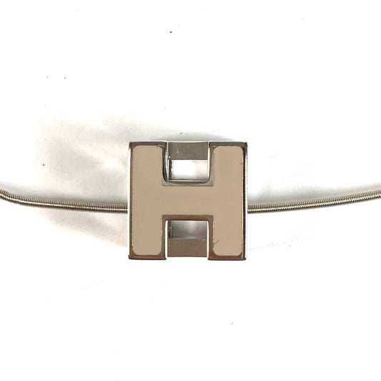 HERMES アクセサリー カージュドアッシュ Hキューブ Hロゴ チェーンネックレス ネックレス メタル ユニセックス ベージュ系